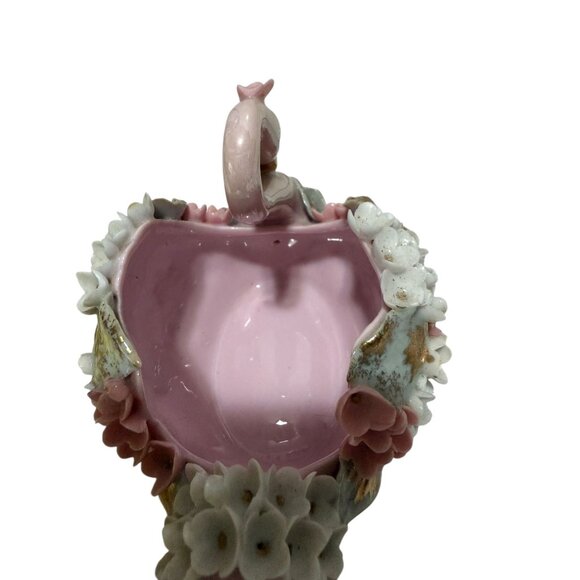 Lefton China Hand-painted Swan Figurine Floral Pink White - Picture 6 of 11